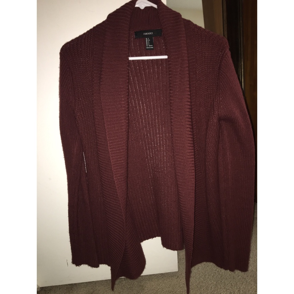 Burgundy Sweater Cardigan